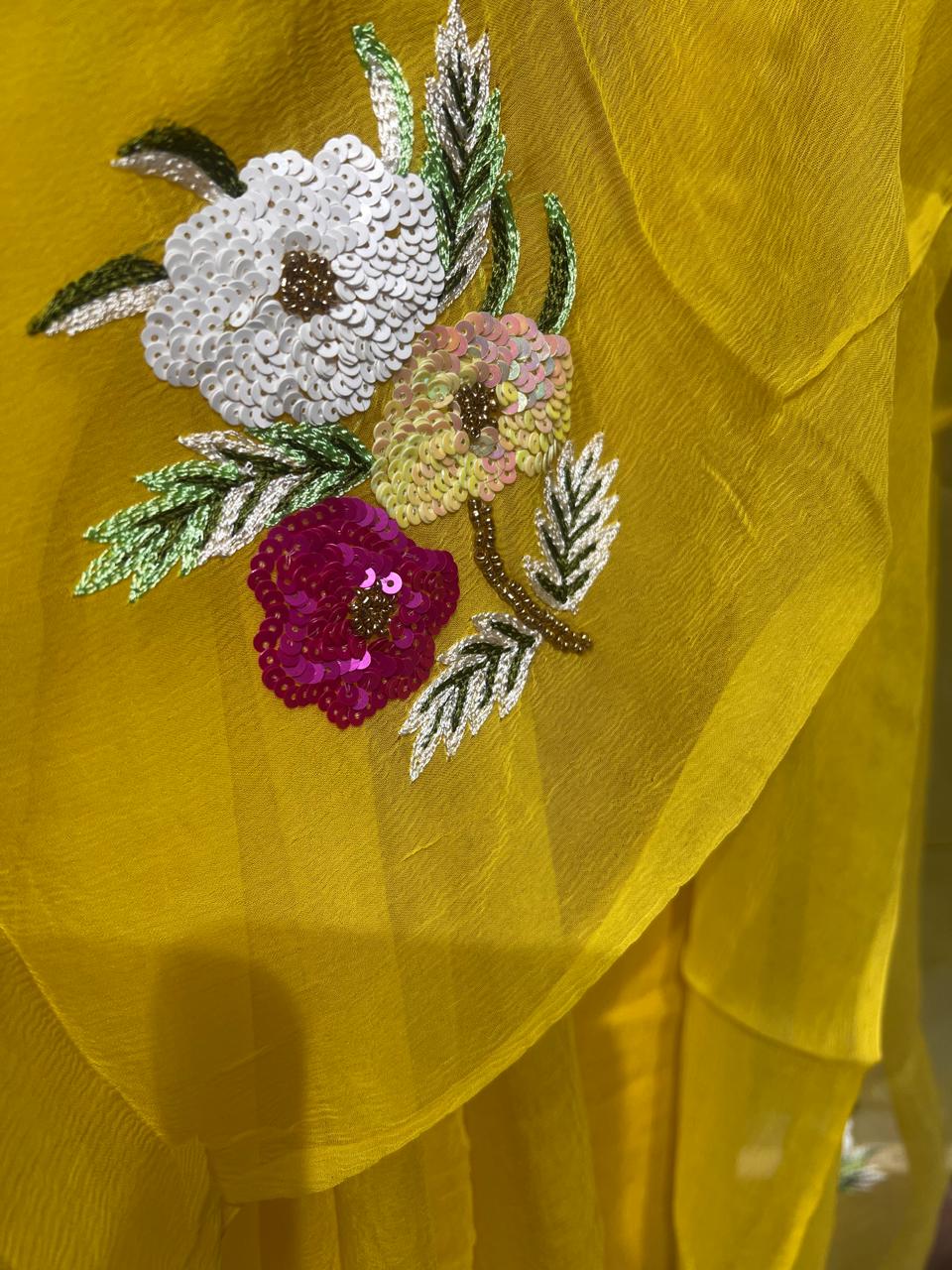 Pure Jaipuri Chiffon Saree