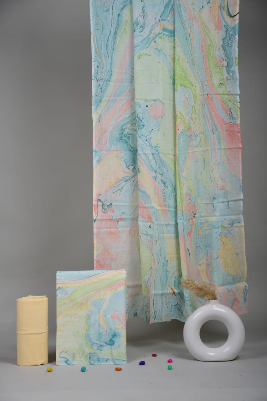 Exclusive new hand block printed cotton suits with cotton duptta