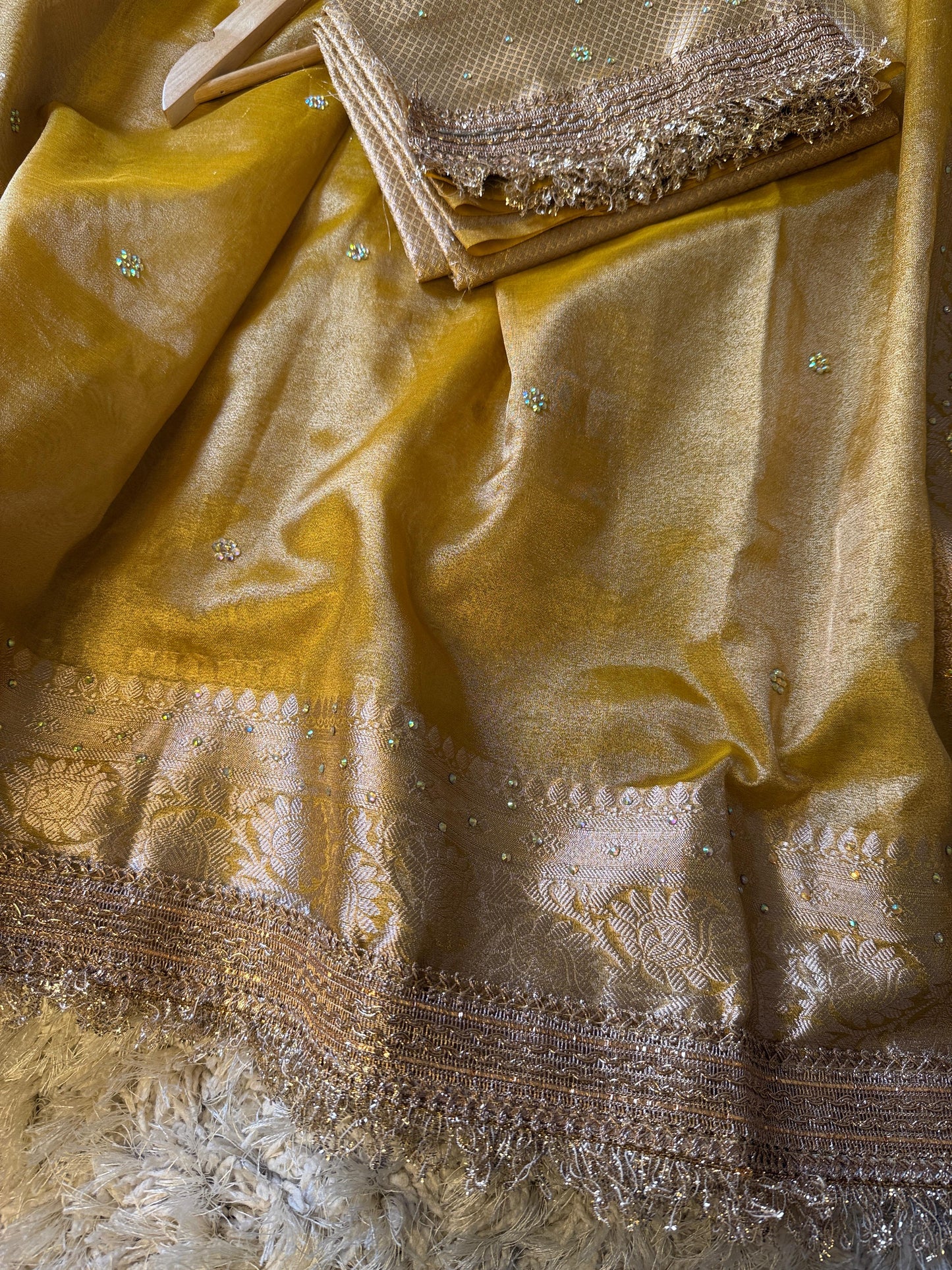 Banarasi Tissue Silk Saree With lace work border