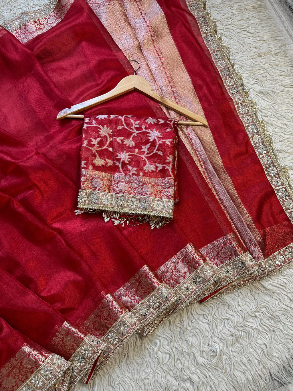 Banarasi Tissue Soft Silk  Saree With  Blouse