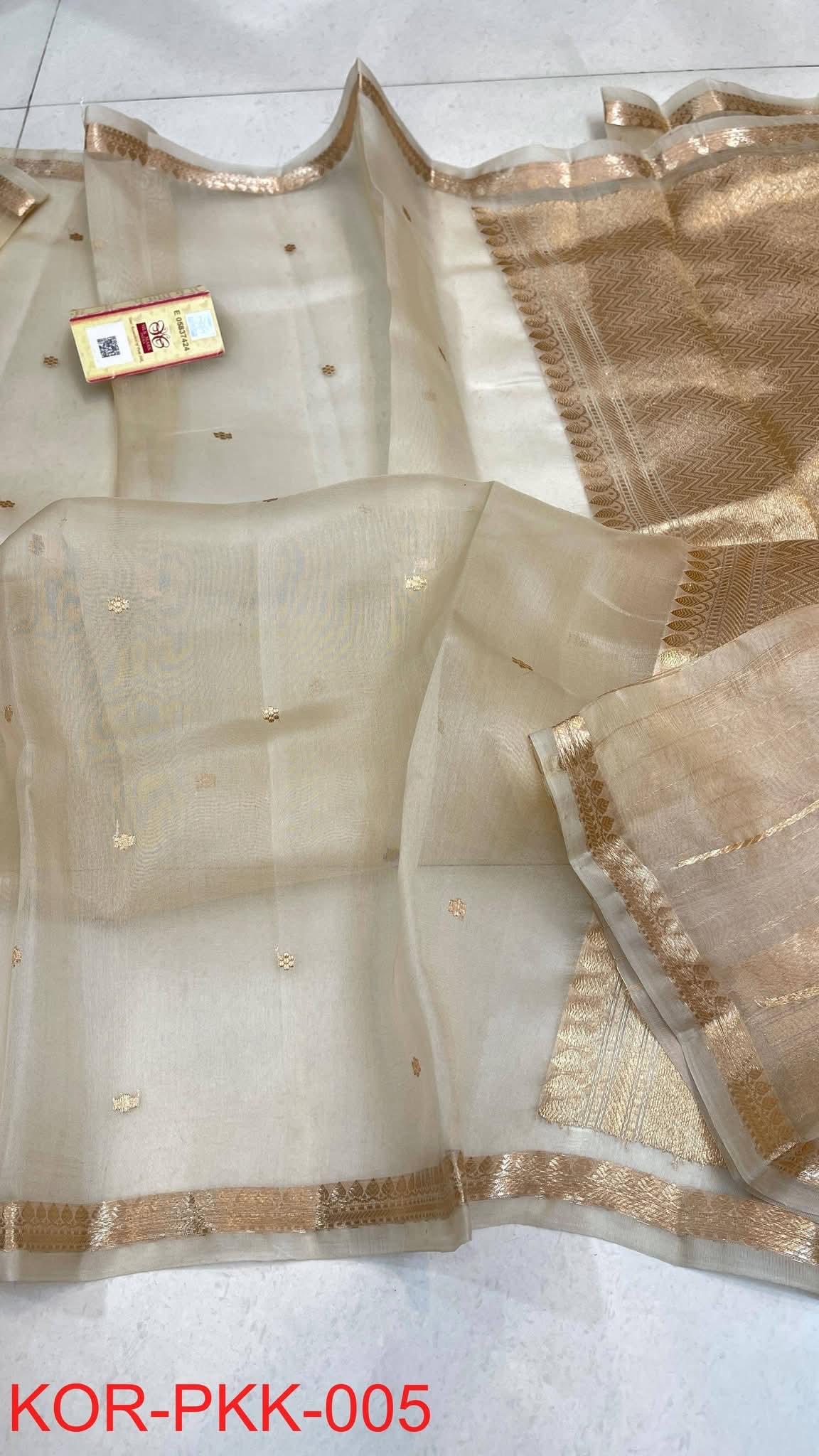 Pure Handloom banarasi  kora Silk Saree