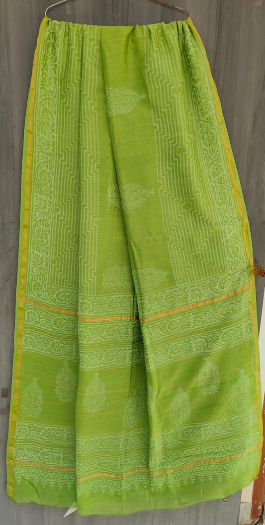 Traditional Hand-block Print Chanderi Silk Saree