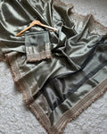 Banarasi Tissue Silk  Heavy Lace Saree With Blouse