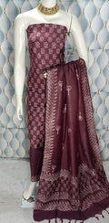 Cotton slub discharge print  Unstitched Suit