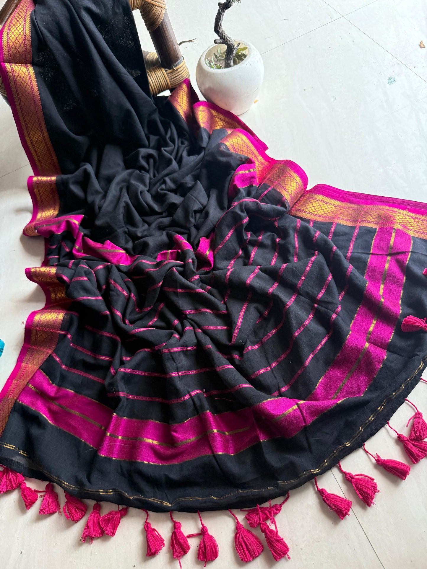 Beautiful Cotton Mulmul  Saree