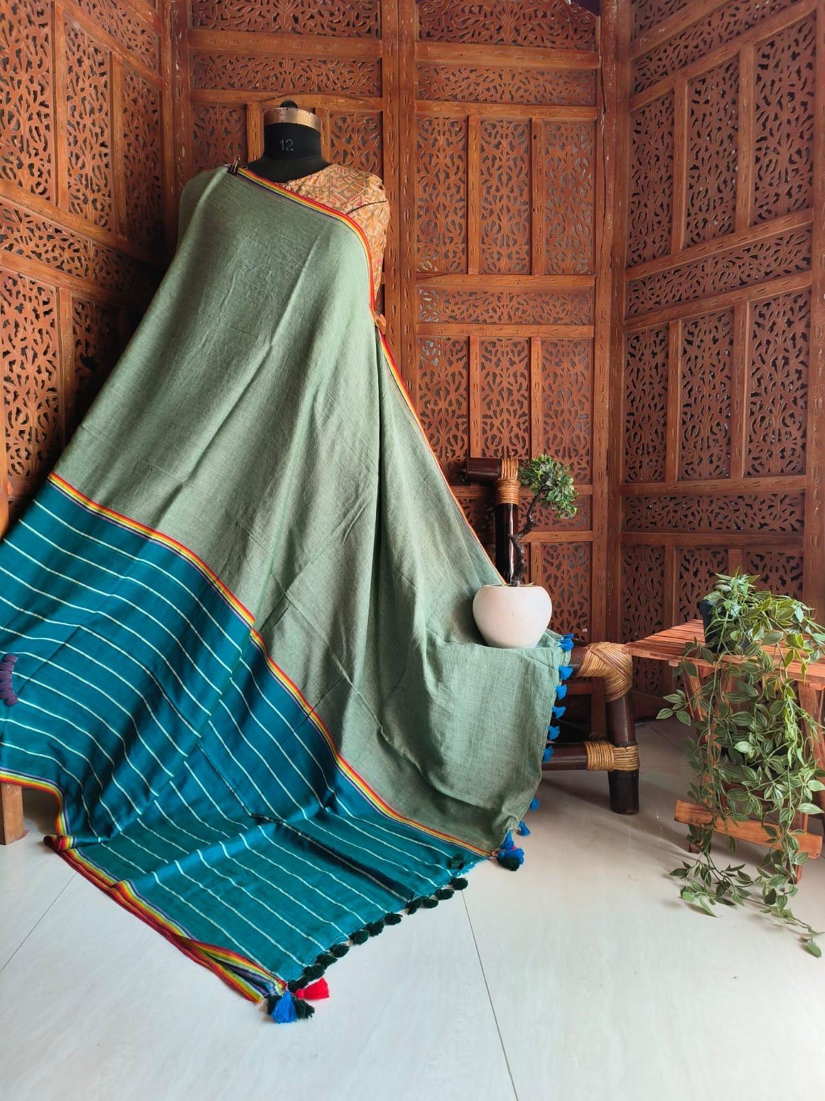 Beautiful Cotton Mulmul  Saree