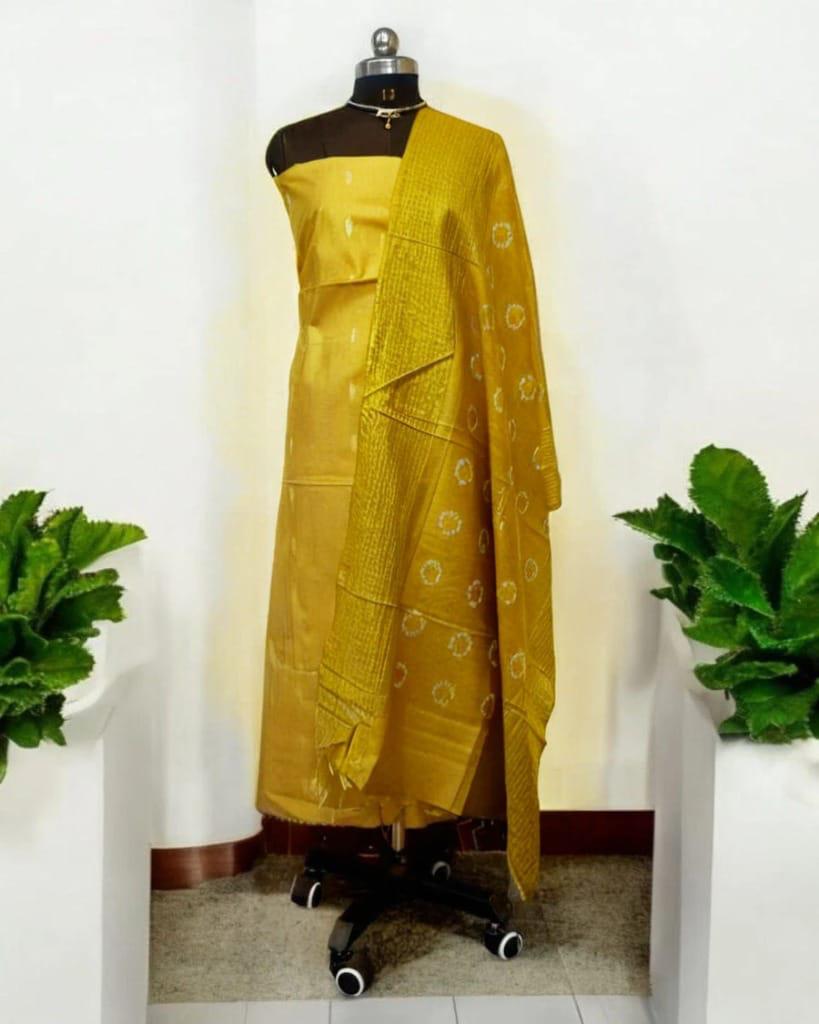 Bhagalpuri Katan Silk 3PC Unstitched Suit