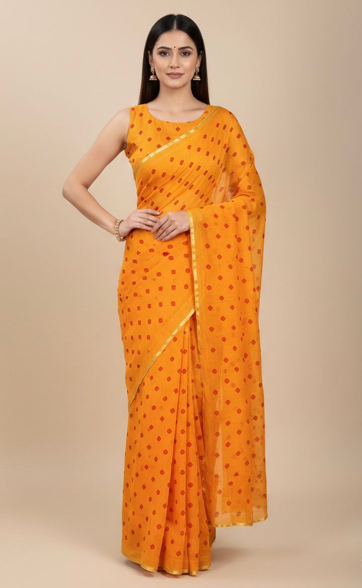 Pure Jaipuri Chiffon Saree