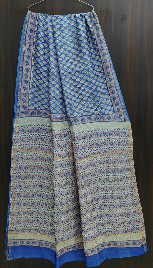 Traditional Hand-block Print Chanderi Silk Saree