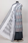 Pure  ikkat Cotton Unstitched Suit With Dupatta