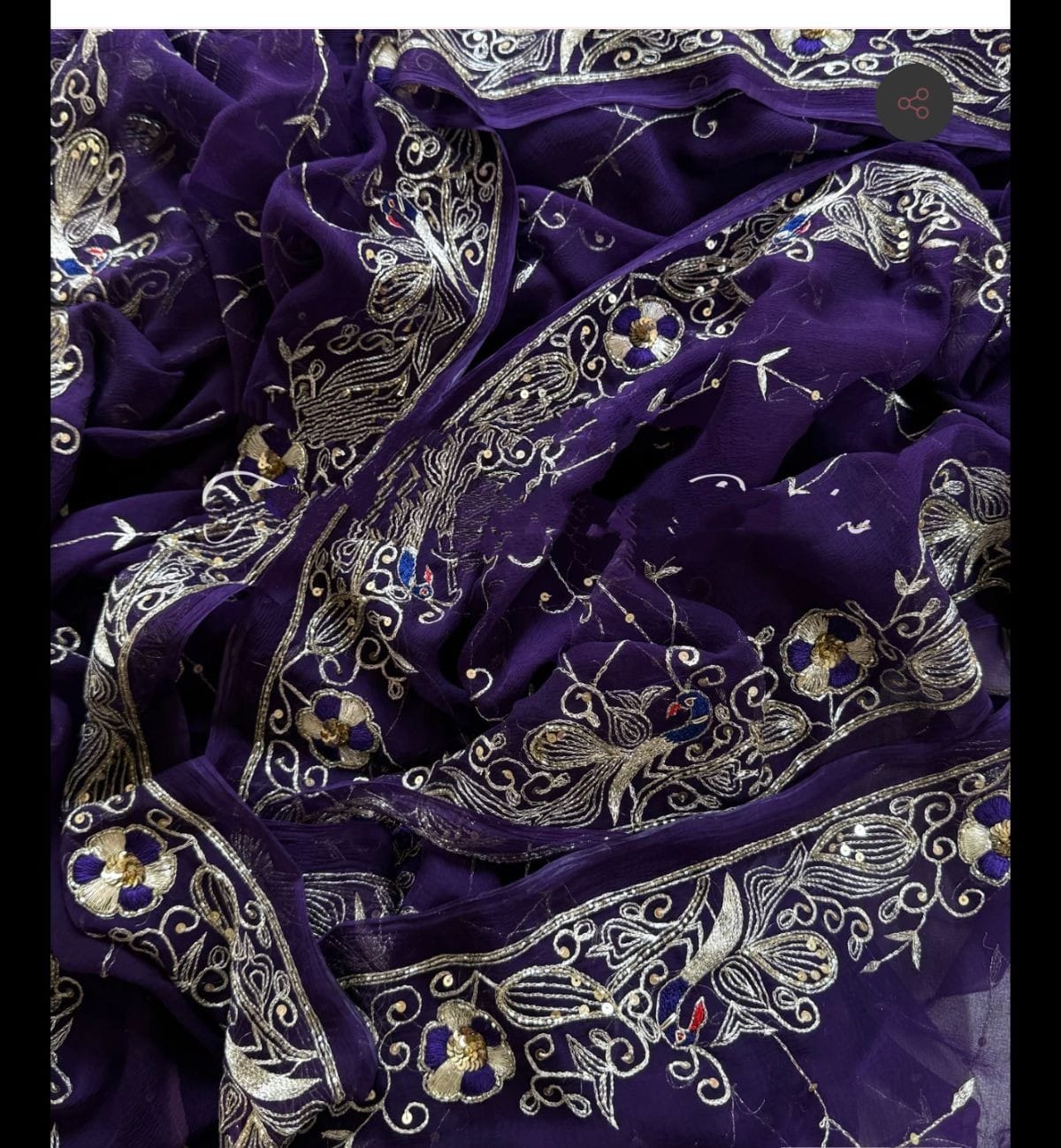 Pure Jaipuri Chiffon Jaal Work Saree With Beautiful Rajputi look and Blouse