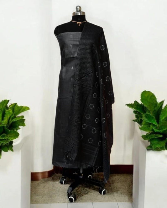 Bhagalpuri Katan Silk 3PC Unstitched Suit