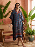 Pure Modal Silk Hand block Printed Kaftans Stitched suit With Hand Mirror Work