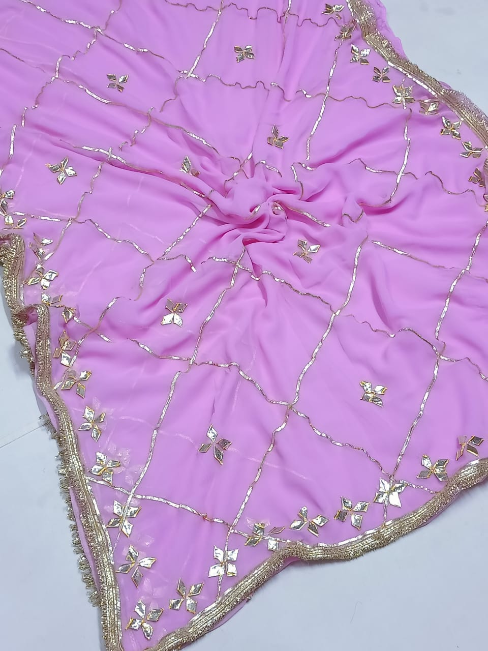 Beautiful Georgette Gota  Patti  Work Saree
