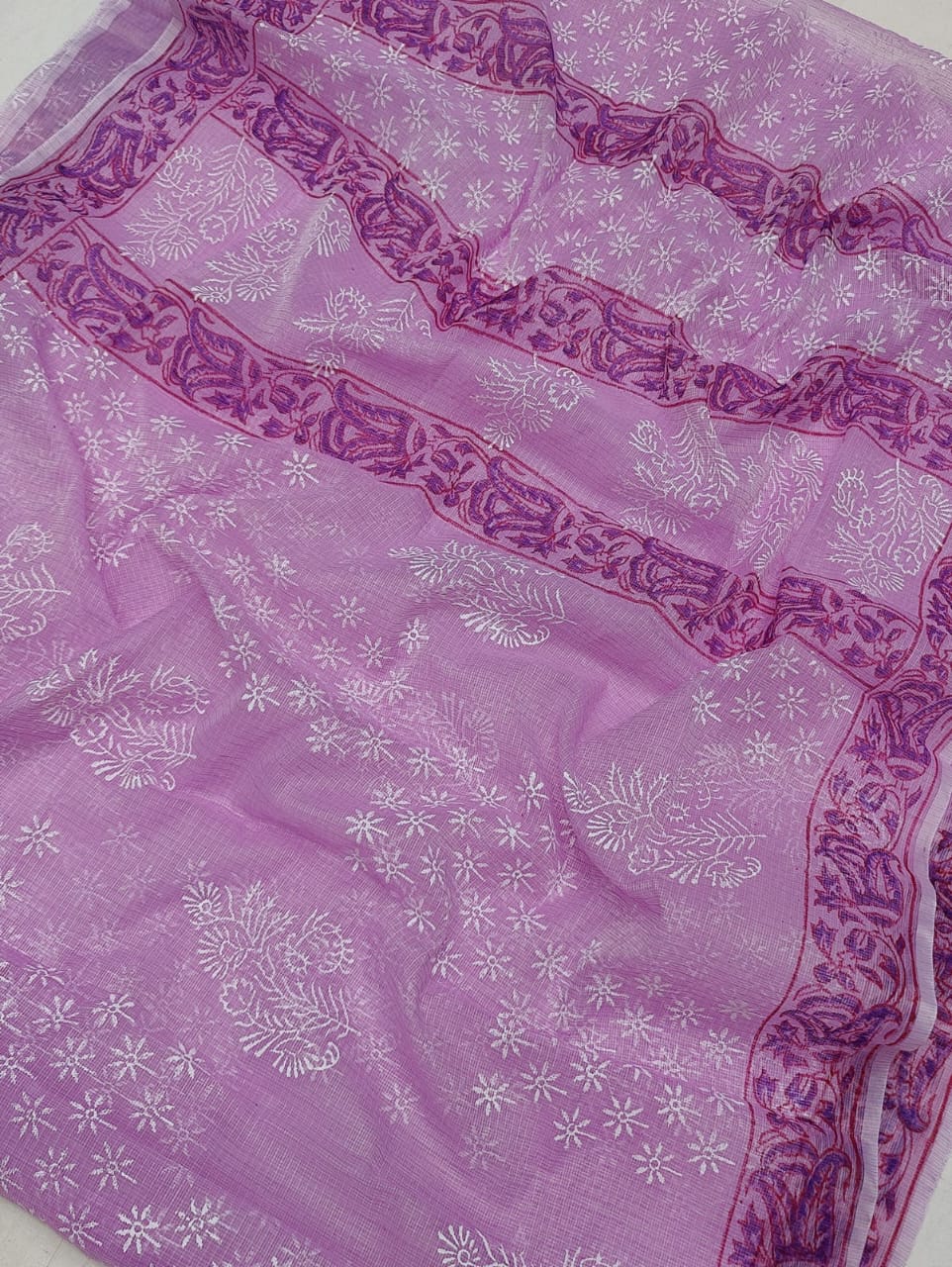 Beautiful Kota cotton hand  block printed saree