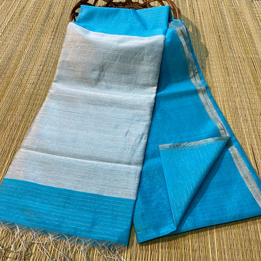 Handloom silk cotton With pallu zari work With blouse