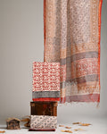 Pure Cotton Hand Block Print Suit With Kota Doriya Dupatta
