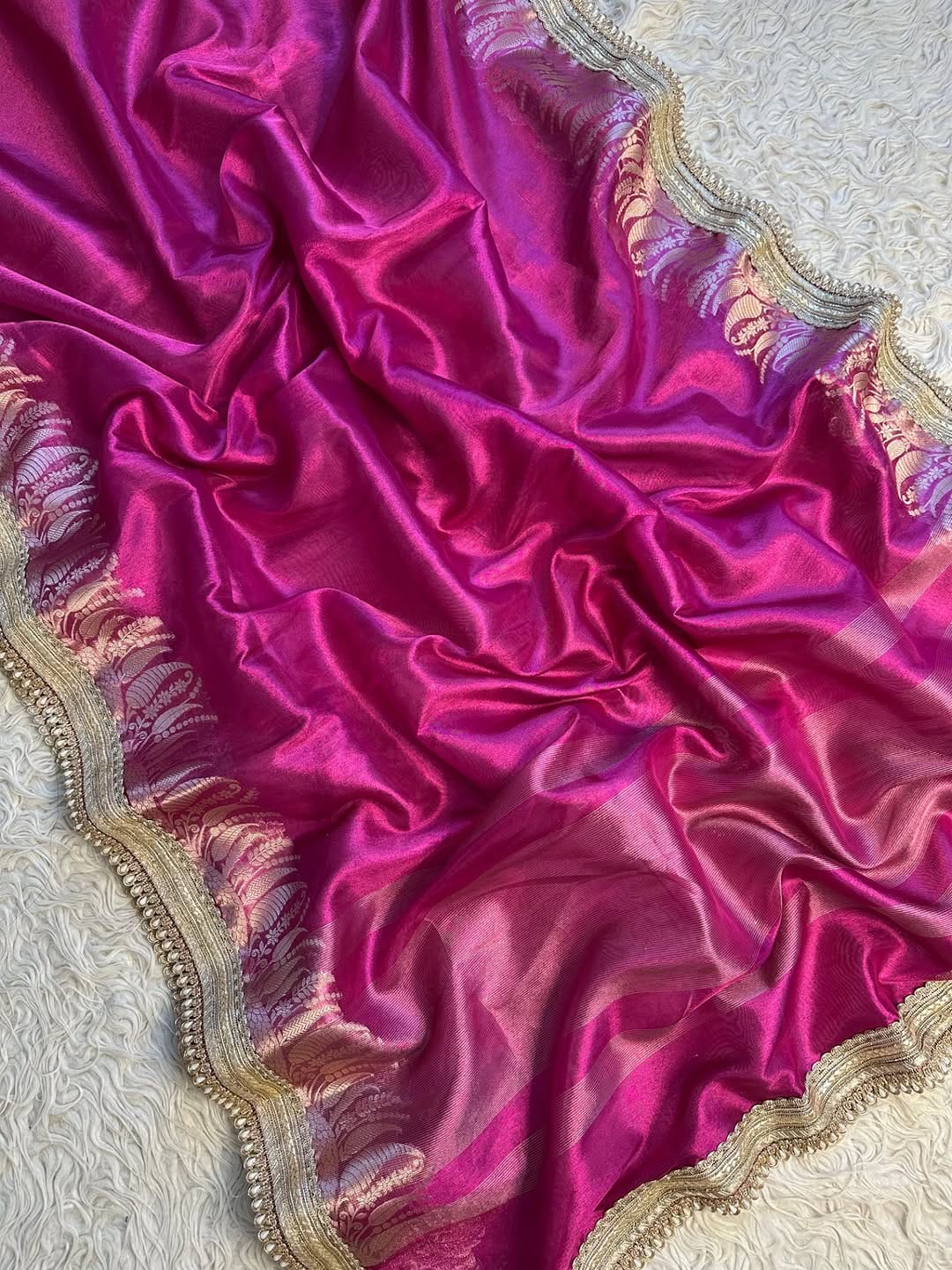 Banarasi Tissue Mirchi Border Soft Saree