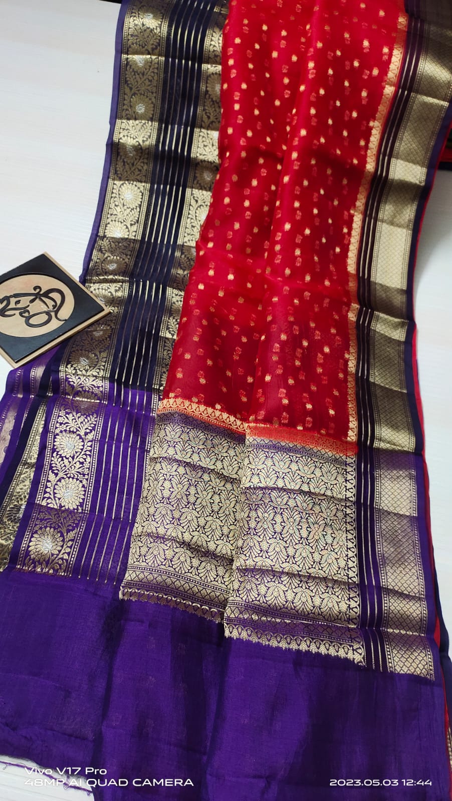 Banarasi Semi  Kora Organza Dybel  Saree