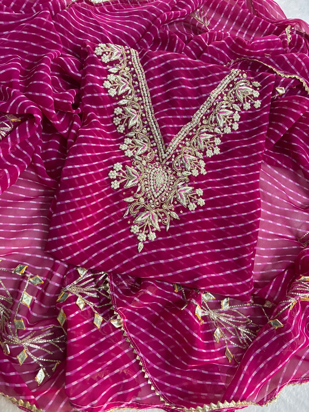 Designer Georgette Suit Set with Gota Patti Work