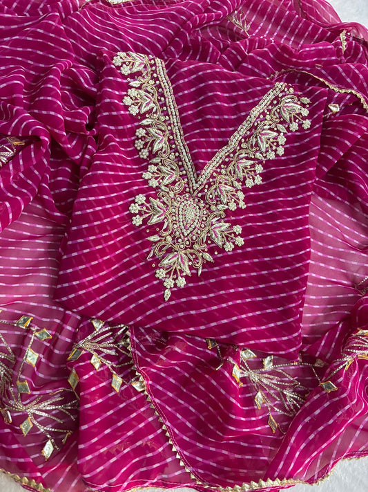Designer Georgette Suit Set with Gota Patti Work