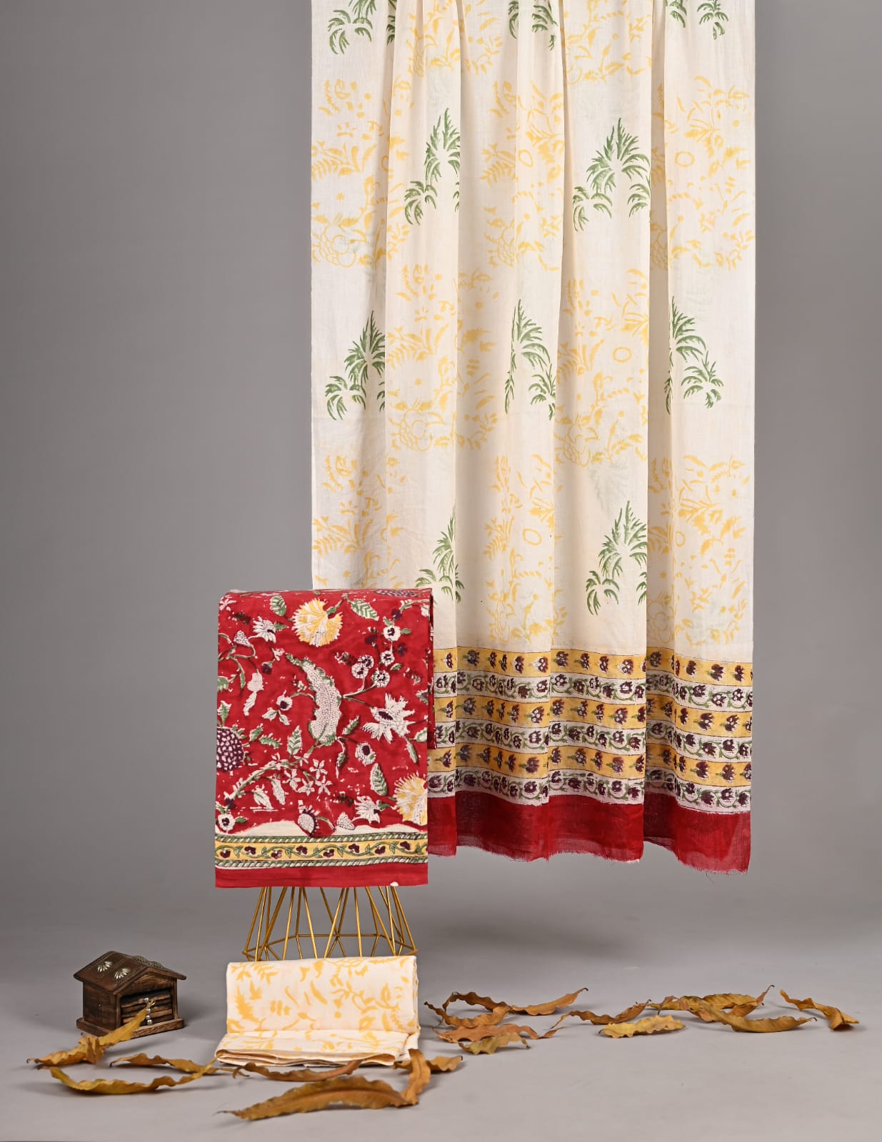 Exclusive new hand block printed cotton suits with cotton duptta