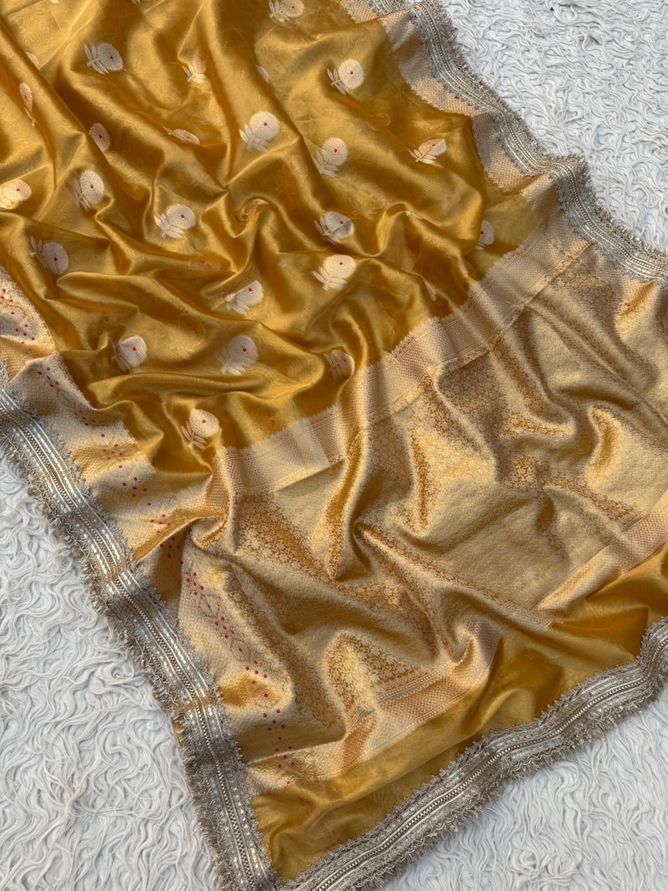 Banarasi Tissue Silk Saree With lace work border