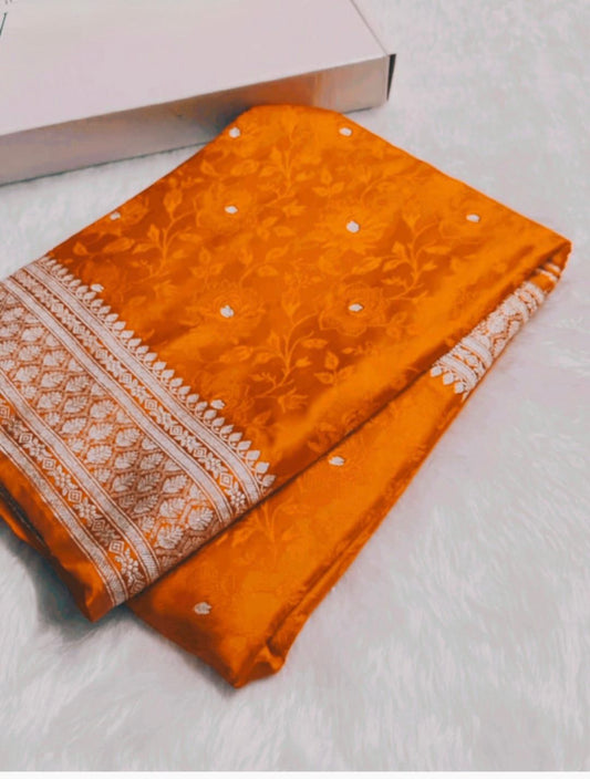 Banarasi Pure katan mashru silk saree With Blouse