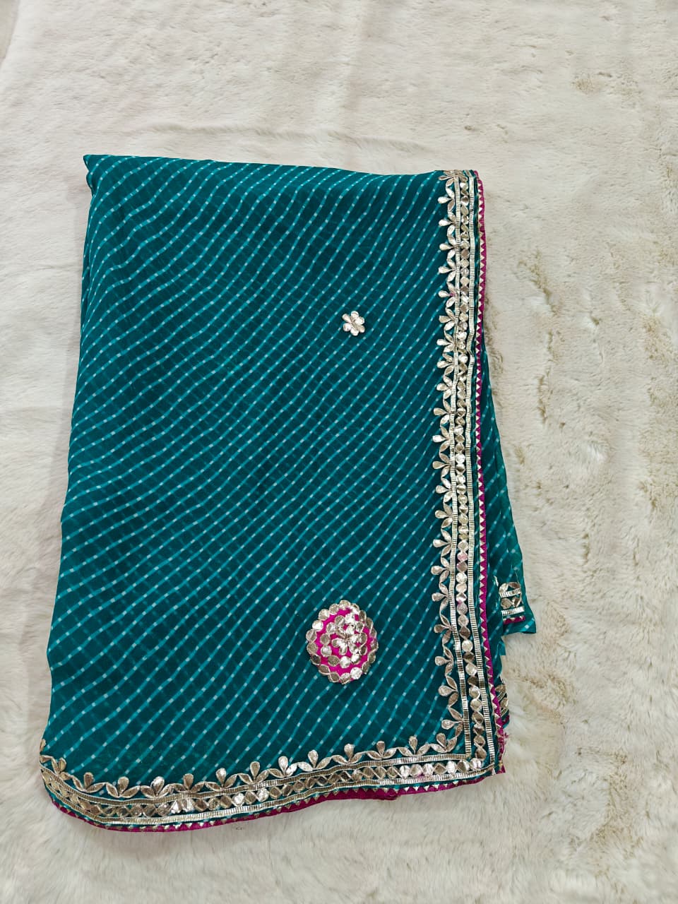 Georgette Gota Patti Work  Saree With Blouse