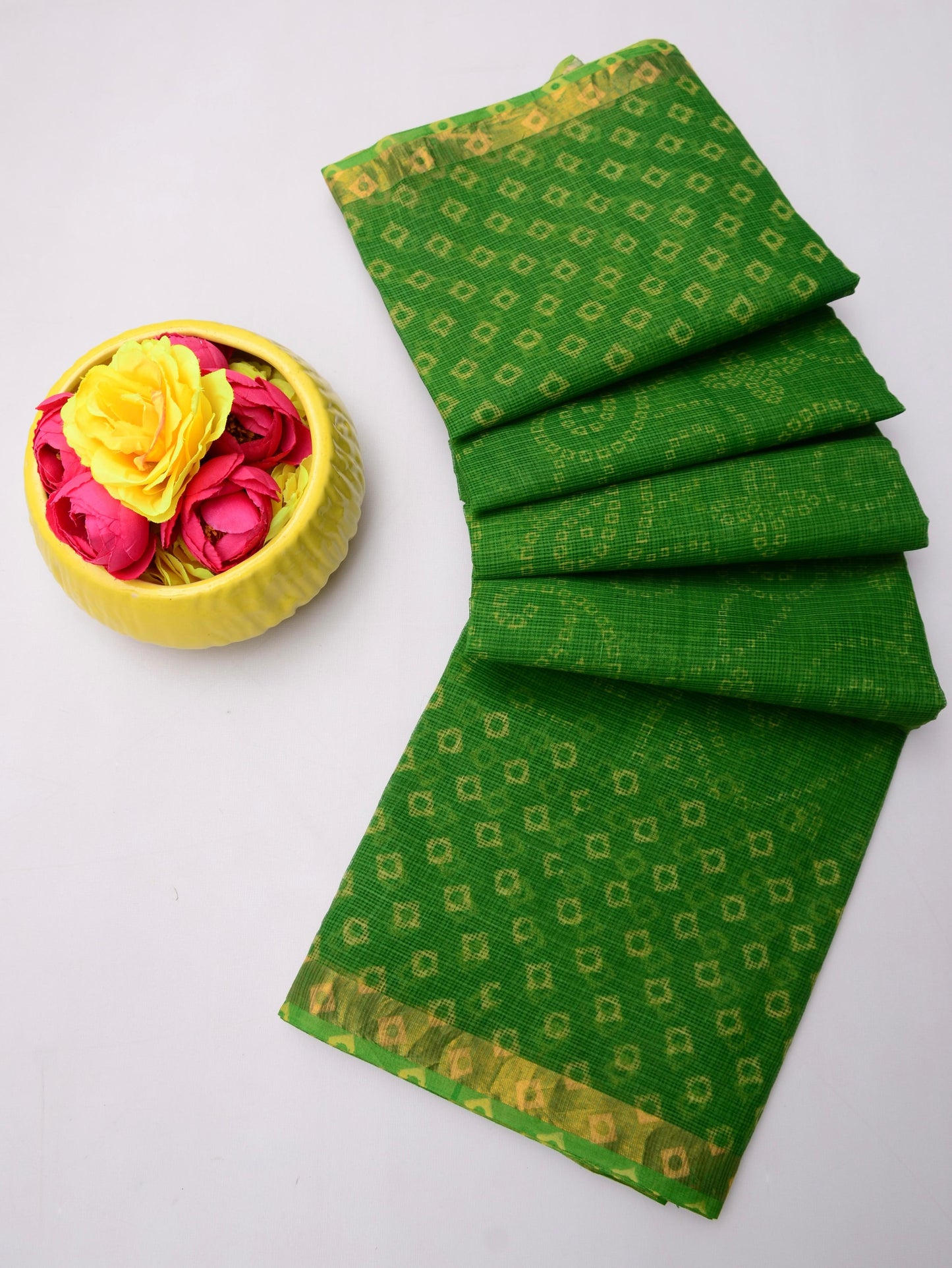 Pure Cotton Kota Doria Kalam Kari Floral Print Sarees