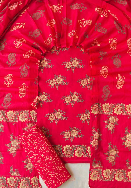 Exclusive new hand block printed cotton suits with cotton duptta