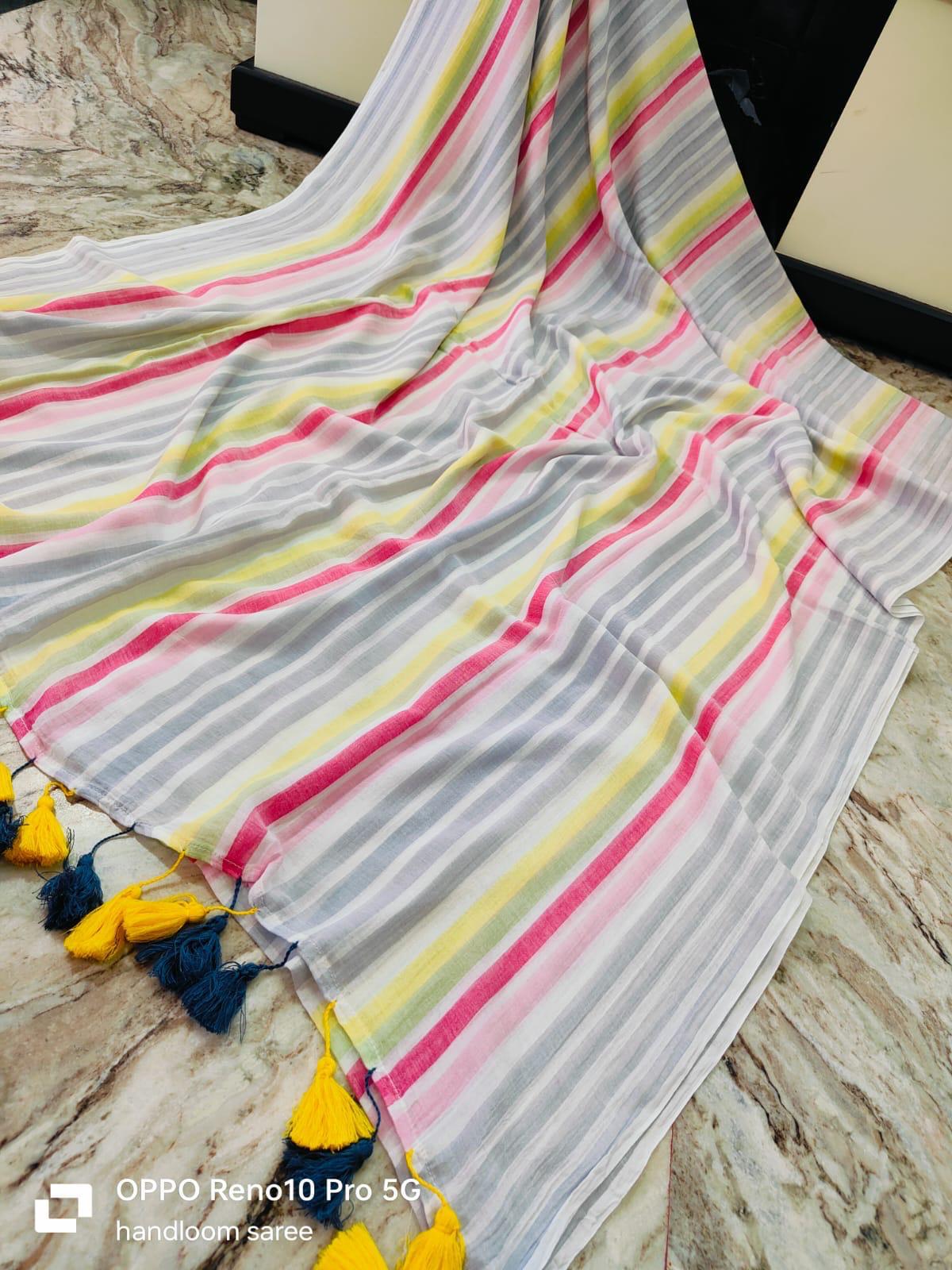 Beautiful Cotton Mulmul  Saree