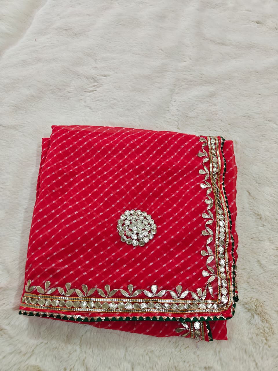 Georgette Gota Patti Work  Saree With Blouse