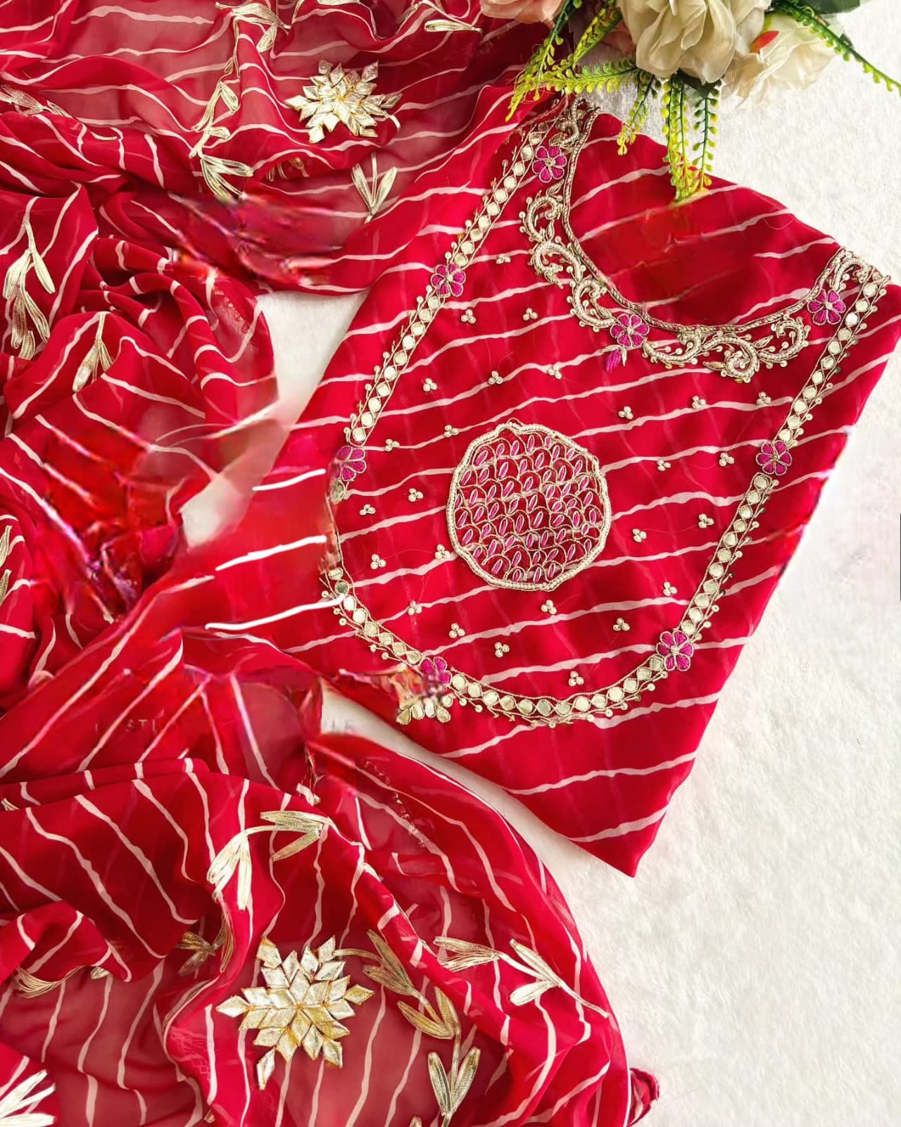 Designer Georgette Suit Set with Gota Patti Work