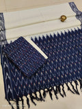 Pure  ikkat Cotton Unstitched Suit With Dupatta