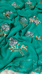 Pure Diamond Chiffon Saree With  Blouse