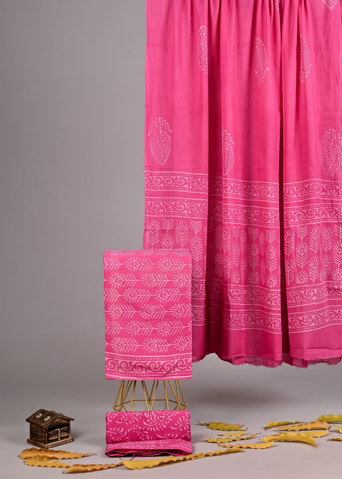 Exclusive new hand block printed cotton suits with cotton duptta