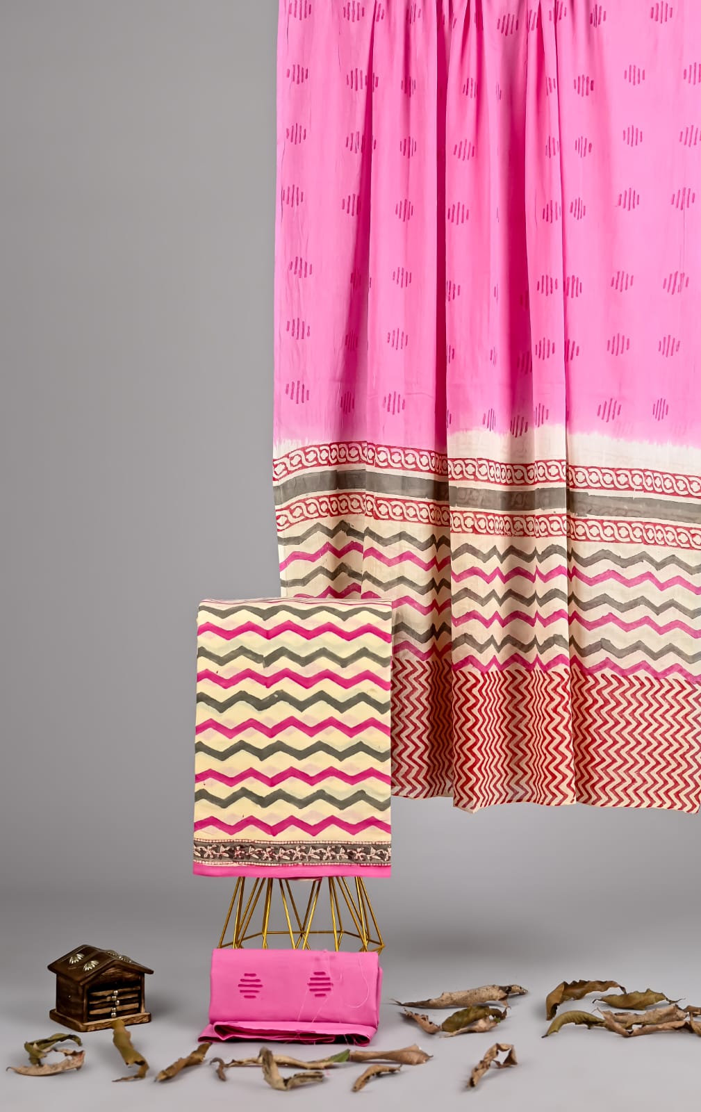 Exclusive new hand block printed cotton suits with cotton duptta
