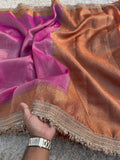 Banarasi Tissue Silk Saree With lace work border