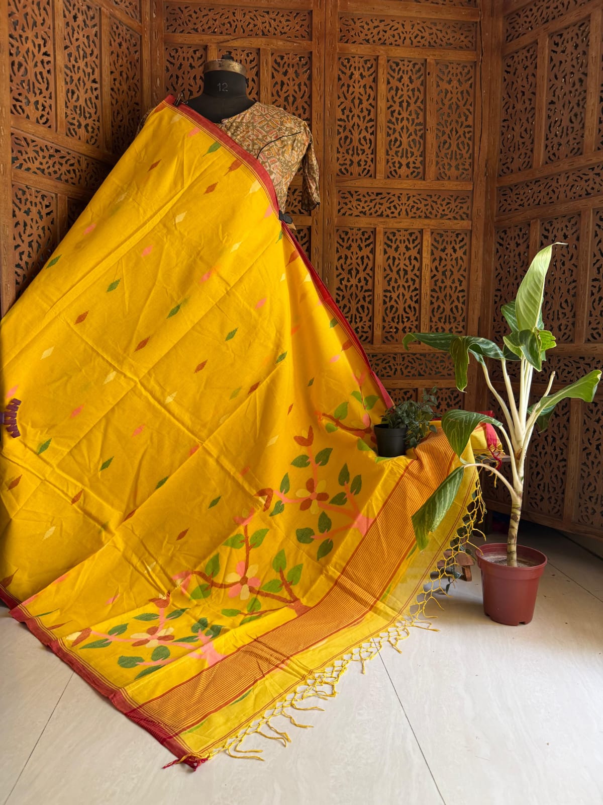 Pure Cotton needle work jamdani Saree