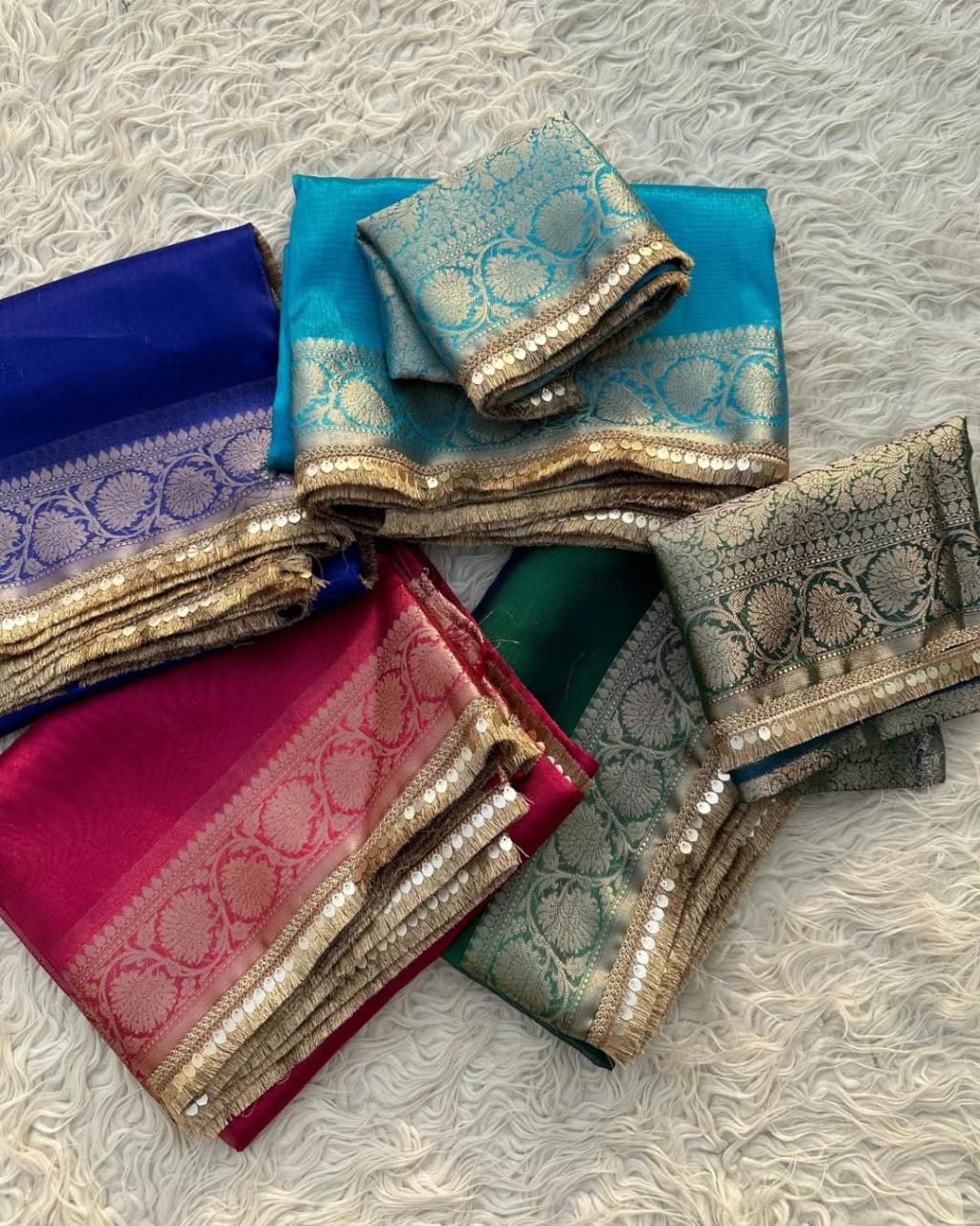 Banarasi Tissue Silk Saree With lace work border