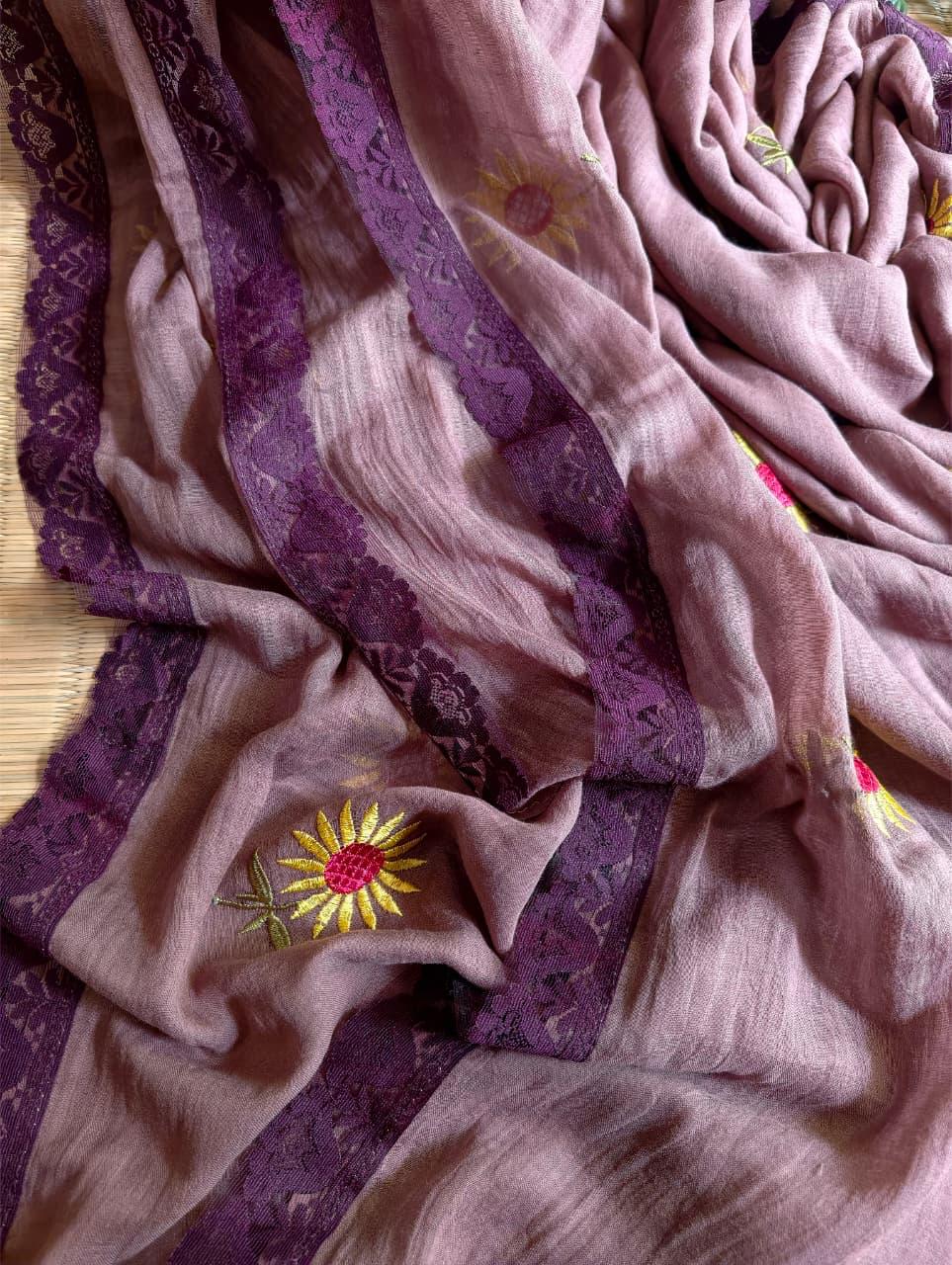 Beautiful Cotton Mulmul  Saree