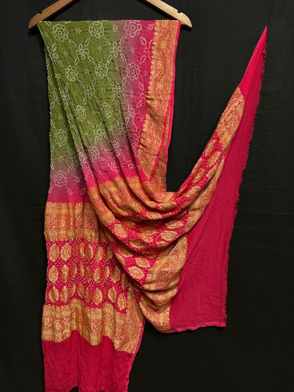 Pure Modal Silk  Bandhaj  Print   Dupatta