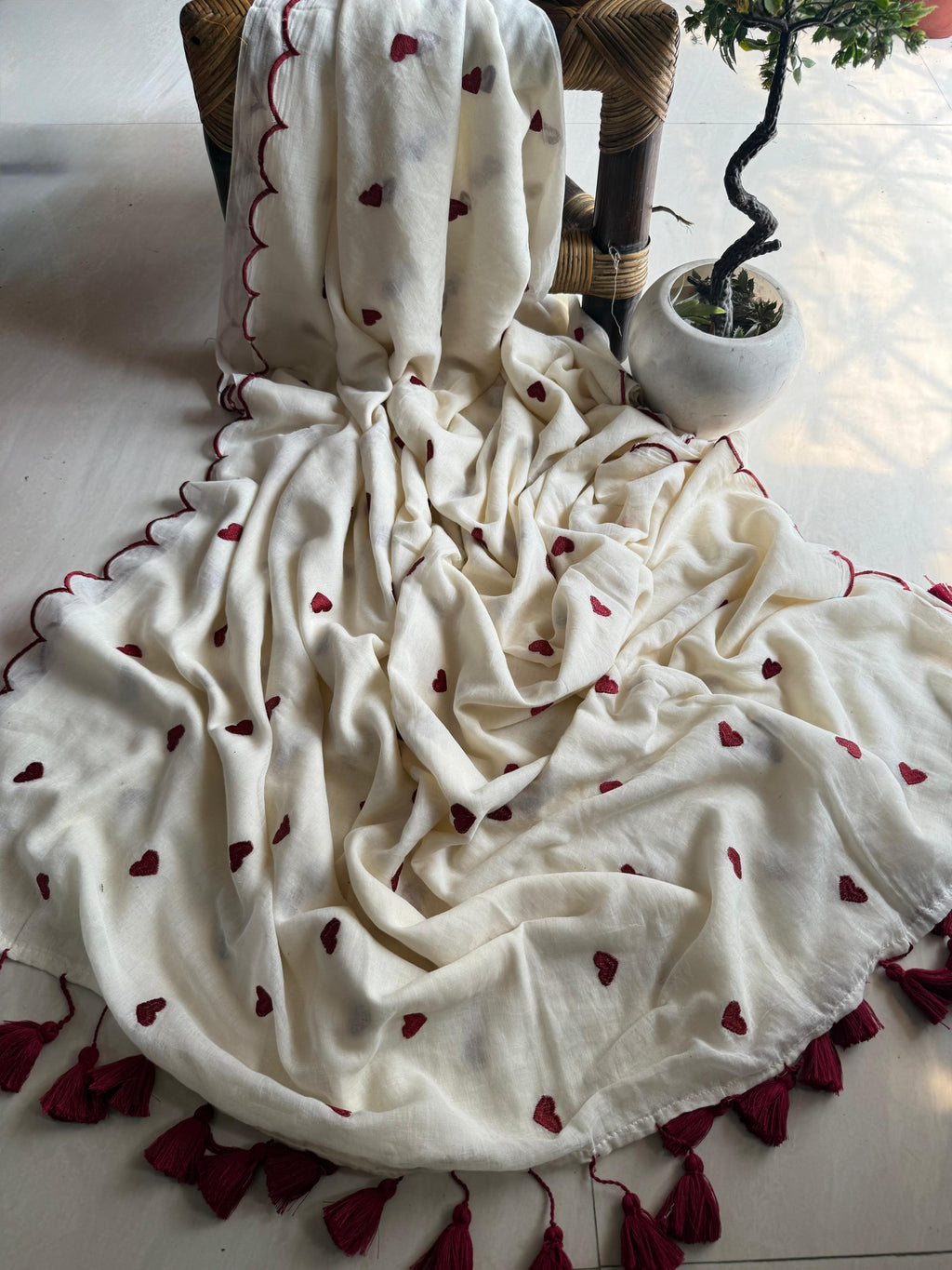 Beautiful Cotton Mulmul  Saree