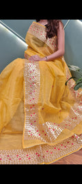 Pure Kota Cotton Gota Patti Work  Saree