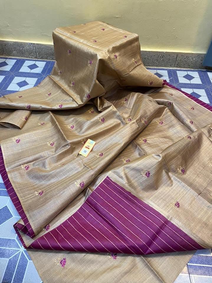 Katan Silk Embroidery With Blouse