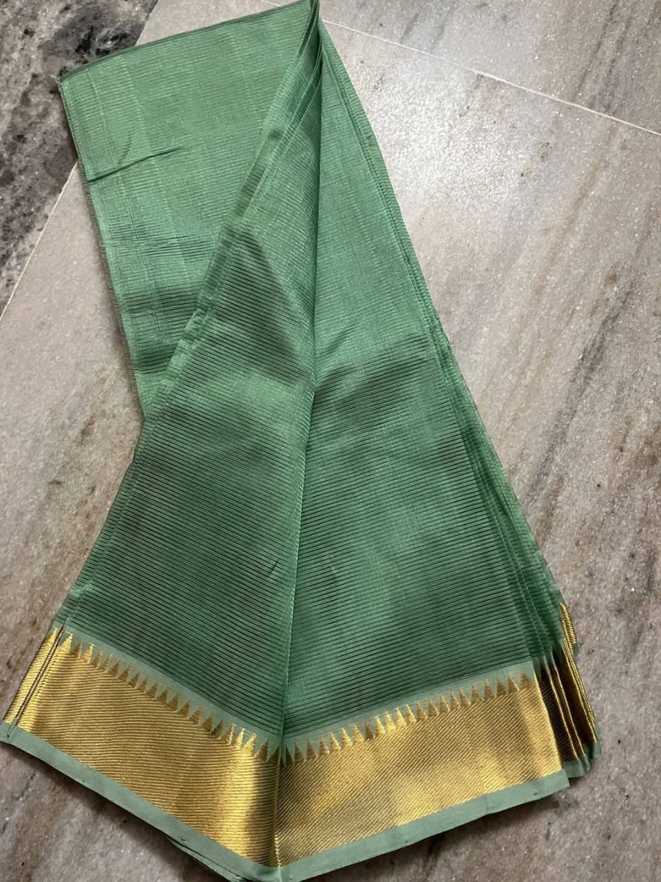 Pure Cotton Silk Mangalagiri Saree With  Blouse