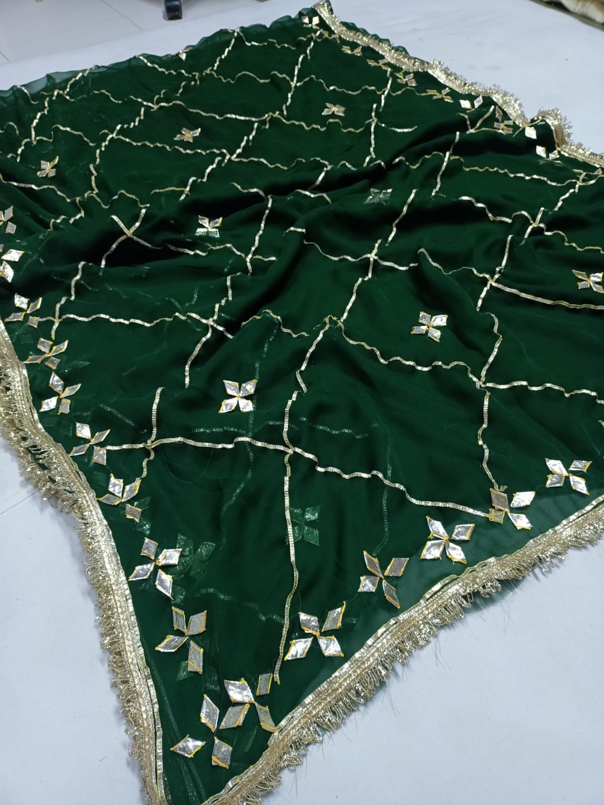 Beautiful Georgette Gota  Patti  Work Saree