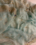 Pure Jaipuri Chiffon Jaal Work Saree With Beautiful Rajputi look and Running Blouse