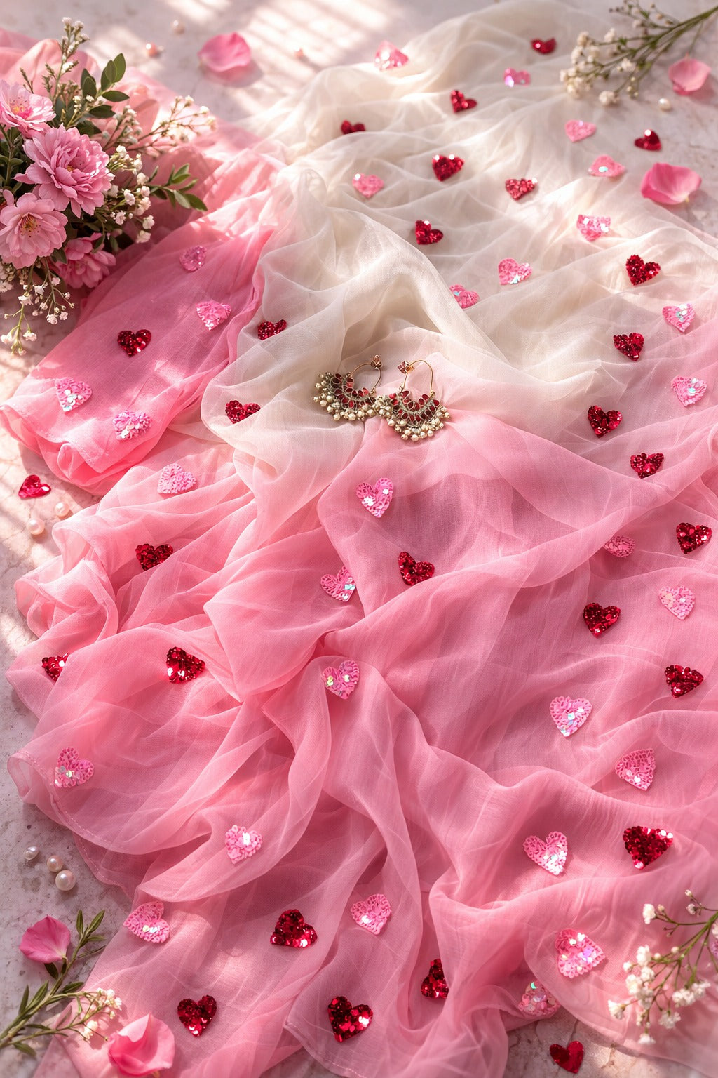 Pure Diamond Chiffon Saree With Blouse